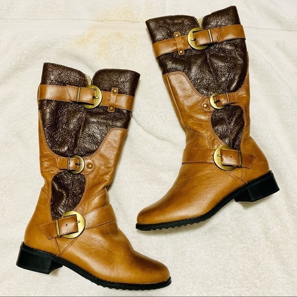 LONDON FOG Foxy Brown fur lining riding boots women’s size 7.5 - Picture 1 of 9